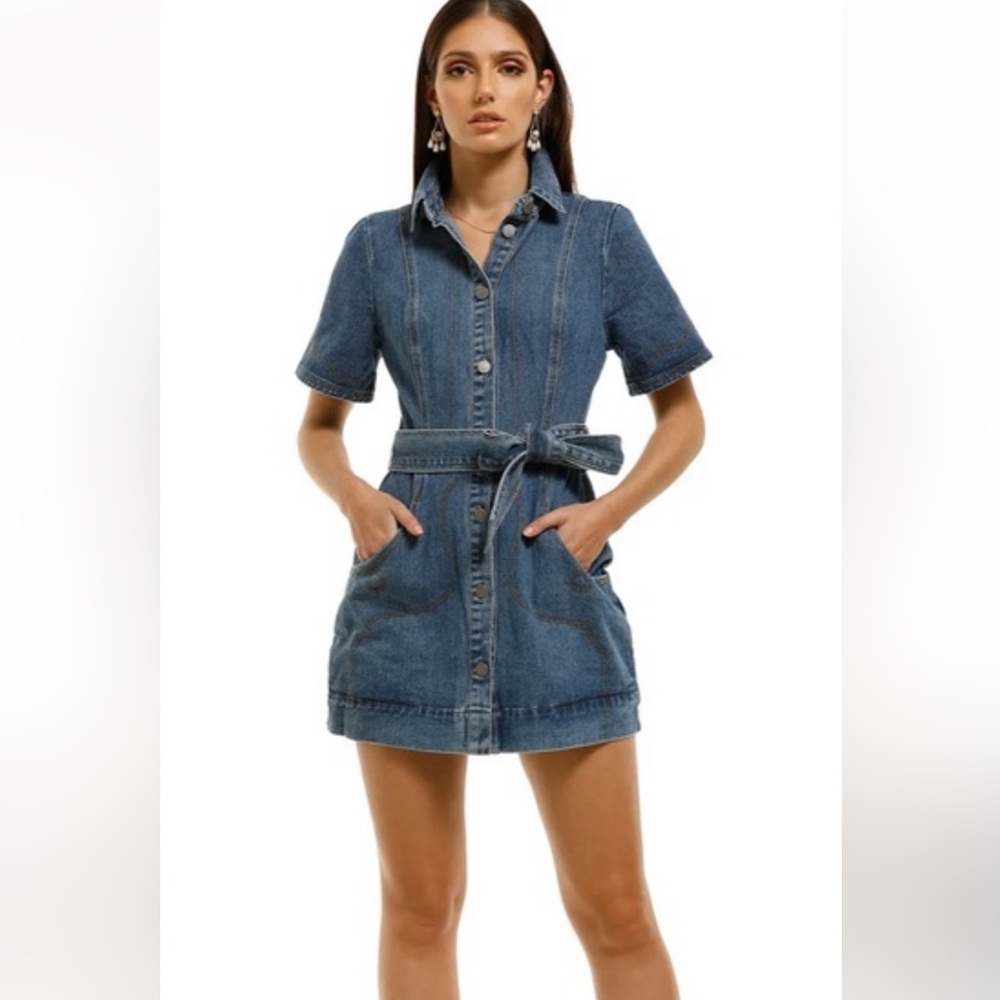 Denim button down dress